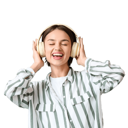 Chica escuchando música